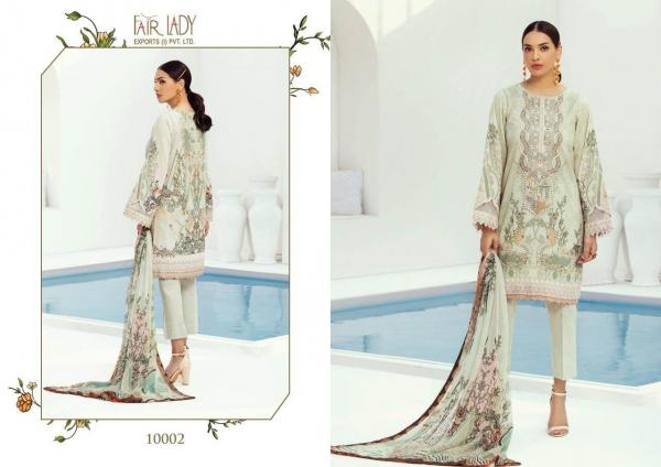 Fair Lady Farasha Lawn Satin Designer Embroidery Pakistani Salwar Collection